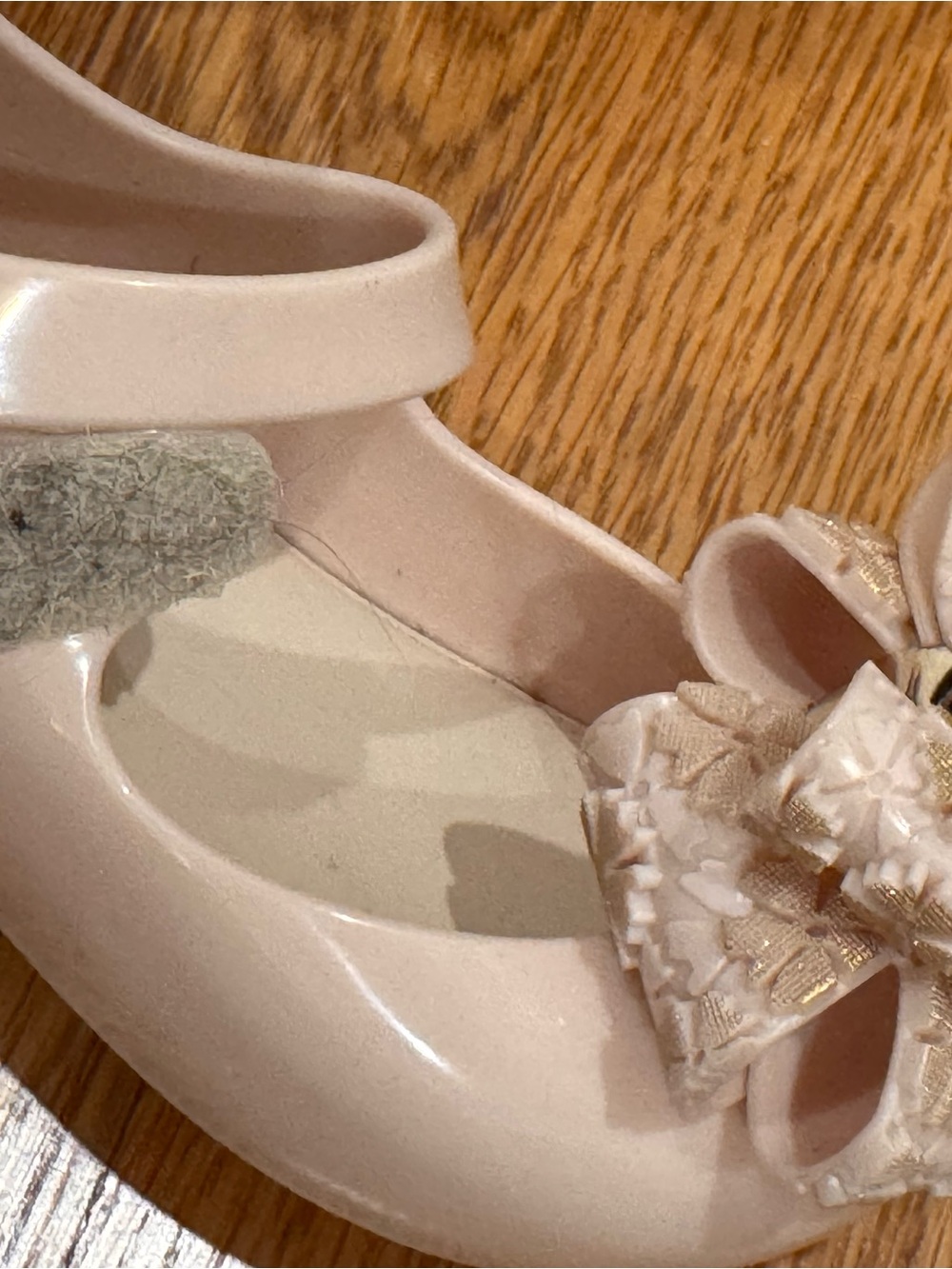 Melissa Kids Blush Pink Jelly Bow Ballet Flats size toddler 6C - Like new! - Picture 7 of 11